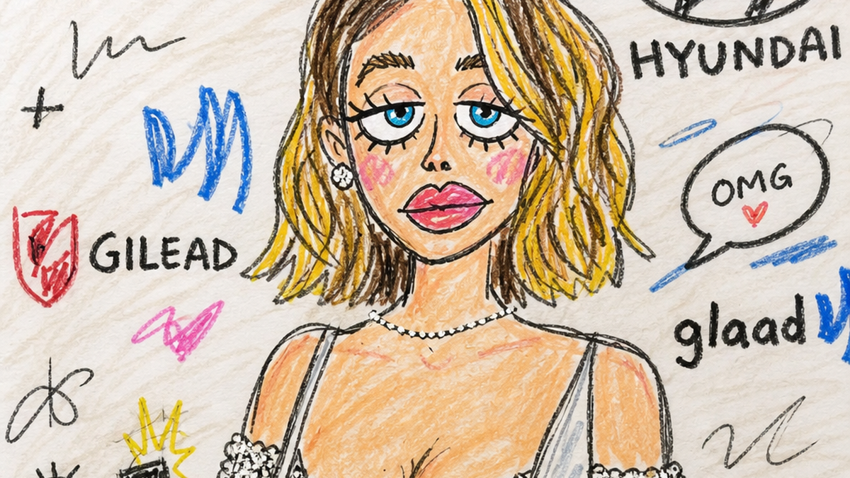 Messy funny doodle portrait sample
