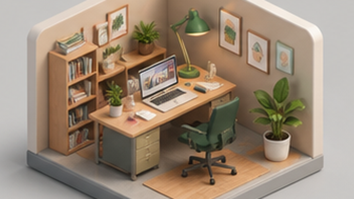 Clean isometric room icon sample