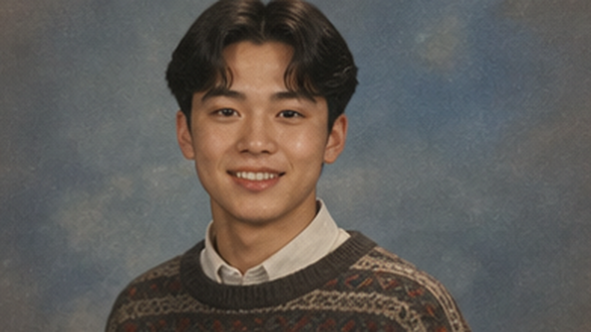 Nostalgic retro yearbook portrait sample